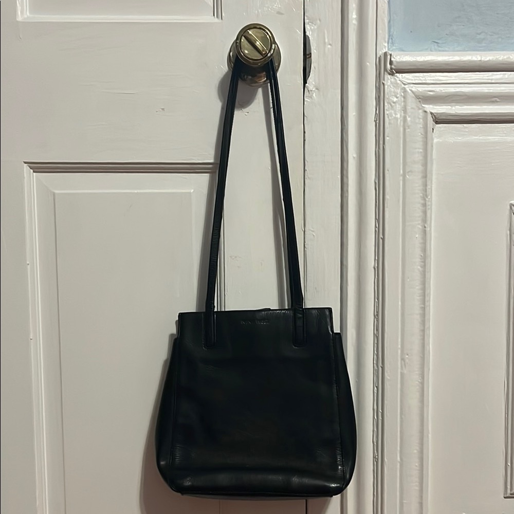 Black Leather Tote Bag